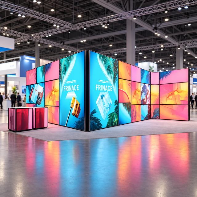 Custom Modular Trade Show Exhibition Booth System Portable Aluminum SEG Backlit Light Box Display Stand