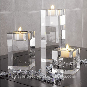 Puente pequeño, venta al por mayor, portavelas Rectangular de cristal personalizado, portavelas de cristal de alta calidad para decoración del hogar - Product Image 1