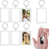 Porte-clés rectangulaire transparent en acrylique ZJJZGYXINTAI avec insert photo, cadre photo vierge 1,8x1,1 po, importé
