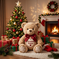 Ours en peluche de Noël personnalisé, fabricant OEM, poupée en peluche de Noël sur mesure, porte-clés, coussin, cadeau de fêtes, mascotte de marque en peluche