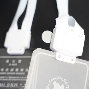 Custom LED Glow Name Badge Acrylic Laser Engraved Logo on <b>Polyester</b> <b>Lanyard</b> for Party Events - Product Image 3