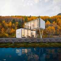 Maison capsule modulaire préfabriquée contemporaine en acier Apple Cabin avec panneau sandwich imperméable