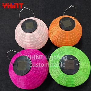 Outdoor Waterproof 20cm Round Chinese <strong>Lantern</strong> <strong>Christmas</strong> Garden Festival Decorative Solar Powered Nylon Fabric <strong>Lantern</strong> - Product Image 5