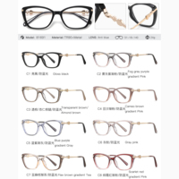 Lunettes anti-lumière bleue pour femmes MS 81691, monture transparente texturée, branches élégantes ornées de strass en forme de cœur, finition polie