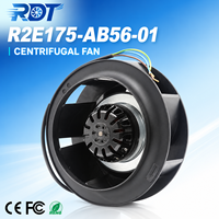 Ventilateur centrifuge AC 230V 50Hz 53W 2300RPM 175mm 0.33A IP20 R2S175-AB56-01 à roulement à billes pour unité de traitement d'air HVAC et ventilation d'extraction