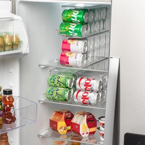 Đa Chức Năng Có Thể Dispenser Cho Tủ Lạnh Stackable Uống Organizer Cho Tủ Lạnh Có Thể Tổ Chức Cho Tủ Lạnh Giữ 12 Lon - Product Image 5