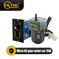 Moteur à induction à engrenages 15W 110/220/380V, moteur à engrenages AC 15W avec contrôleur de vitesse