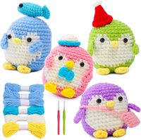 El yapımı DIY kiti De tığ Amigurumi tığ oyuncaklar penguen bebek başlayanlar için ev dekorasyon tekstil ve kumaş el sanatları
