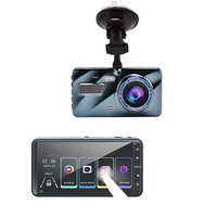 Caméra embarquée AOEDI AD-200H 4 pouces IPS avec double objectif 150-180°, vision nocturne FHD 1080p, écran tactile, enregistrement en boucle, capteur G, 12-24V