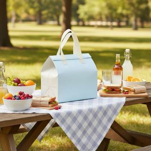 <b>Custom</b> Recyclable Non-Woven Disposable Insulated Thermal Food Takeaway Cooler Bag with Aluminum Foil Lining for Cake Coffee - Product Image 1
