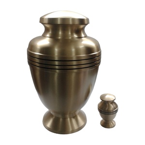 Urnes funéraires en métal au design élégant Urnes funéraires commémoratives avec des lignes noires disponibles au prix de gros - Product Image 1