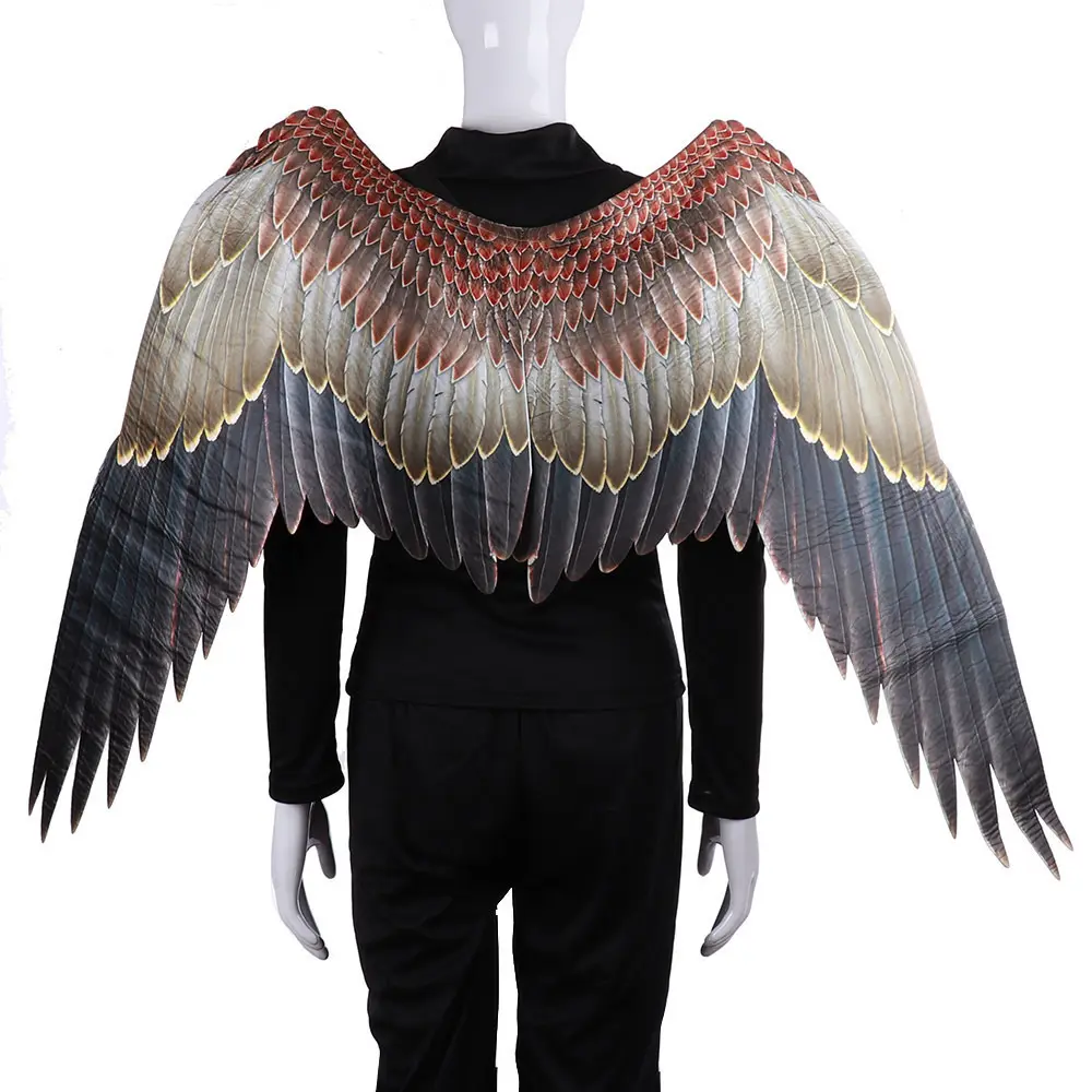 Neuankömmling Angel Wings Mardi gras Halloween Kostüm Cosplay Requisiten mit übergroßen Schwarz-Weiß-Flügeln