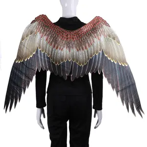 Chegada nova Angel Wings Mardigras Halloween Costume Cosplay Adereços com Asas Preto e Branco Oversized