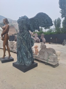 Personalizzabile a grandezza naturale scultura femminile moderna alata senza <span class=keywords><strong>testa</strong></span> figura alata interna decorazione per la casa scultura in ferro per esterni - Product Image 2