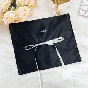 Sacs cadeaux de luxe personnalisés en satin pour extensions capillaires, paquets de cheveux en soie de luxe, pochettes anti-poussière à rabat pour cosmétiques et lingerie, perruques - Product Image 2