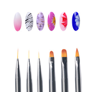 Pinceau à ongles en acrylique avec manche, poils synthétiques, pour liner, sculpture, brosses rondes, or rose, pour la peinture au gel, la décoration des ongles, outil de manucure - Product Image 4