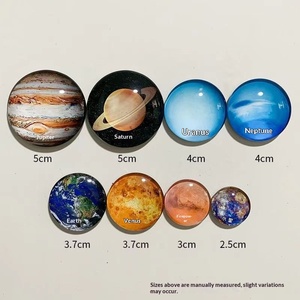 Imanes de nevera con forma geométrica 3D de los ocho planetas del <span class=keywords><strong>sistema</strong></span> <span class=keywords><strong>solar</strong></span> de cristal transfronterizo, material didáctico astronómico magnético de vidrio para - Product Image 2