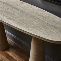 Table console moderne en travertin beige naturel pour la décoration intérieure de la maison/villa/hôtel/galerie/entrée
