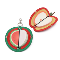 Housse de bloc-notes en cuir PU en forme de fruit, étui pour bloc-notes design pomme, mini étui de protection pour bloc-notes, porte-clés, cadeau personnalisé