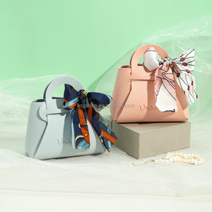Hot Sale DIY Leather Foldable <b>Mini</b> Handbag Candy Gift <b>Box</b> and Sugar Basket with Bowknot for Jewelry Packaging Guest <b>Storage</b> - Product Image 4