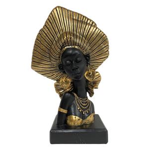 Nouveau Style africain fille buste résine ameublement décor 2023 - Product Image 3