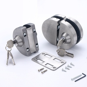 High End Polished Stainless Steel Single Glass Door <b>Lock</b> with Anti-Theft Key Operated Central <b>Lock</b> No Hole Required - Product Image 1