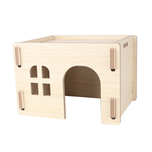 Furnitur kandang Hamster dekorasi habitat hewan kecil pondok Hideout kayu Chinchilla Marmot rumah - Product Image 2