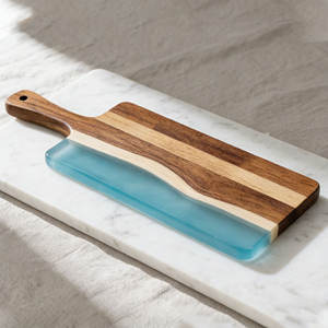 Massal 500 buah kayu kerajinan tangan bambu kerang laut bunga kering Resin menyajikan Charcuterie keju talenan blok pemotong - Product Image 3