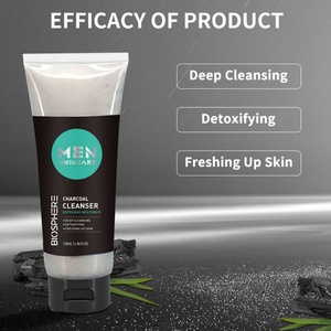 Nettoyant Visage au Charbon Marque Blanche pour Hommes – Nettoyage Profond, Barbe, Naturel, Bio, Végan, Anti-Acné, Exfoliant - Product Image 3
