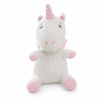Vente en gros de jouets en peluche tricotés au crochet : lapin, éléphant, dinosaure, licorne, ours. Cadeaux mignons. Fournisseurs OEM ODM avec logo personnalisé.