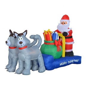 7ft 210cm <span class=keywords><strong>slitta</strong></span> Husky gonfiabile con Babbo <span class=keywords><strong>Natale</strong></span> al coperto all'aperto decorazioni natalizie all'ingrosso della fabbrica - Product Image 2