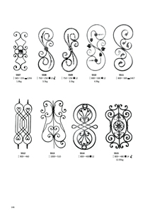 Componentes Metálicos Arquitectónicos Ornamentales, Paneles de Barandilla de Hierro Forjado para Puertas, Vallas, Barandillas y Balaustradas - Product Image 2