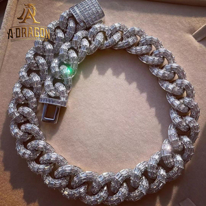 قلادة الهيب هوب الماسية المطلية بالذهب بماس 15 مم مويسانيتي للسيدات - Product Image 3