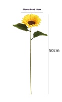 Bouquet à tige unique de fleurs artificielles en soie, tournesol artificiel, bouquet de fleurs artificielles pour la décoration de salon et de la maison
