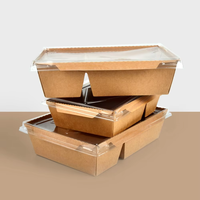 Nouvelle boîte rigide en papier kraft avec laminage mat SenAng05 de 1200 ml pour plats à emporter, pâtes, snacks, biscuits, poulet frit, sushis (lot de deux)