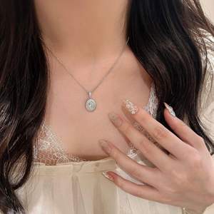 Wenchi S925 Pure Silver Sweetheart Double <b>Ring</b> New High-End Fulu Natural Gourd <b>Jade</b> Pendant Necklace for Women Made in China - Product Image 2