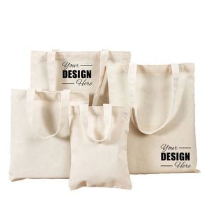 Bolsa de Tela de Lona de Color Natural Personalizada - Bolsas de Compras Reutilizables y Duraderas para Promociones y Regalos - Product Image 1