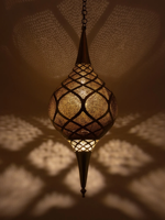 Lanterne LED en fer et cristal de style marocain, design classique, très vendue, pour la décoration intérieure, suspension moderne arabe, pendentif doré