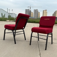 Chaise d'église empilable et emboîtable bordeaux avec logo pour réunions, événements et mobilier de théâtre – Vente en gros