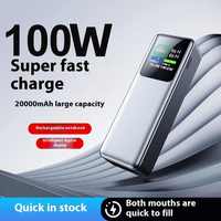 Batterie Externe Portable 20000 mAh Recharge Rapide PD 100W, Mini avec Écran Numérique LED et 2 Ports USB pour iPhone, Samsung, Ordinateur Portable