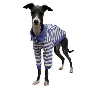 Camiseta Polo a Rayas <span class=keywords><strong>de</strong></span> Algodón Puro para Primavera, Otoño e Invierno, Ropa para Perros <span class=keywords><strong>de</strong></span> Alta Elasticidad, para Galgos Pequeños, Whippets y Bedlington Terrier - Product Image 1