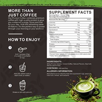 Café Protéiné Matcha Personnalisé, Boisson Énergétique en Poudre Riche en Protéines 20g, Sans Gluten, Sans Sucre Ajouté, OEM ODM Marque Privée