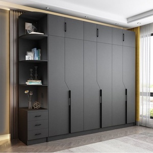 Modern <b>White</b> Custom <b>Bedroom</b> Furniture Wardrobe Closet System with Glass Doors <b>Drawers</b> Shelves Side Cabinet OEM Factory - Product Image 3