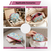 Dompet Koin Mini Kanvas Berkualitas Tinggi dengan Cetak Sublimasi Custom Pabrik, Dompet Uang Receh Jepang Lucu, Tas Gantungan Kunci Kain