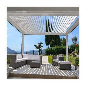 Auvent en aluminium à lames orientables ACE, facile à assembler, pour terrasse, couverture de patio, toit de carport, kits d'auvent, pergola, design Lou - Product Image 1