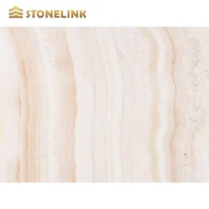 Turkey White Marble Wooden Veins Vanilla Onyx For Floor Tiles Wall Panels