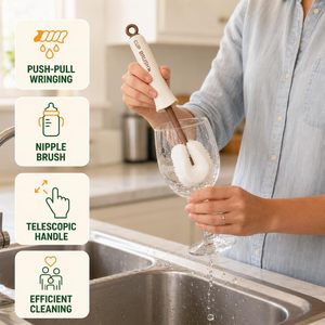 Multi-functional Push-pull No-corner Eco-Friendly Cleaning Tool One-in-one Squeeze Water Cup <b>Brush</b> Plastic <b>Long</b> <b>Handle</b> Clean - Product Image 6