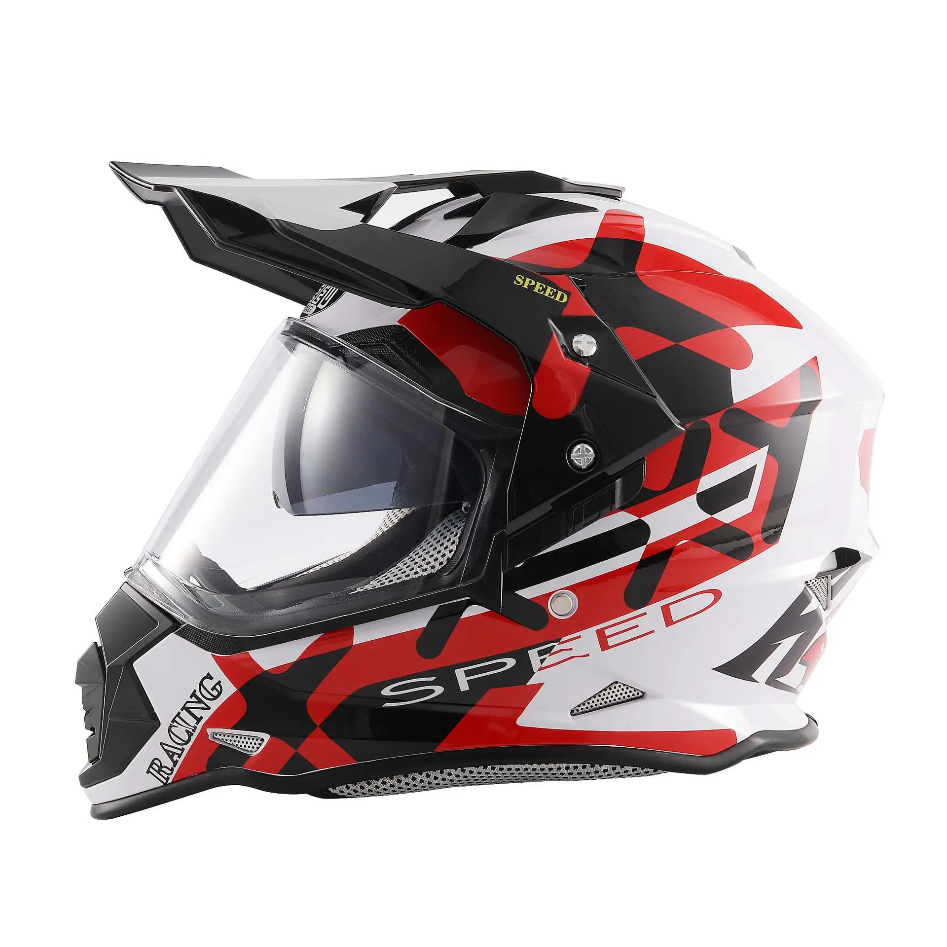 Motosiklet High-end yakışıklı patlayıcı cam kask moda küçük baş çevresi erkek Off-road ralli kask ABS