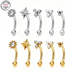 Bijoux <span class=keywords><strong>de</strong></span> piercing haut <span class=keywords><strong>de</strong></span> gamme <span class=keywords><strong>en</strong></span> alliage <span class=keywords><strong>de</strong></span> titane F136 et G23, pour sourcil, oreille, Daith, Strud et anneau <span class=keywords><strong>de</strong></span> nombril, style simple et basique - Product Image 1