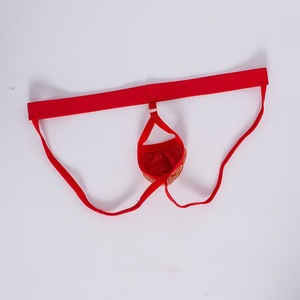 Men's Sexy Thong Underwear <b>Red</b> Spandex <b>Sequins</b> Cutout Design Summer 2022 Valentine'S Day - Product Image 3